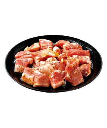 アメリカ産豚味付角切りステーキ用（ロース肉）ガーリックペッパー