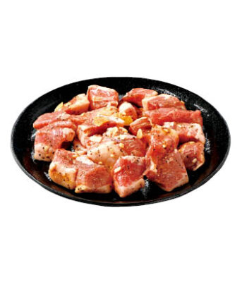 アメリカ産豚味付角切りステーキ用（ロース肉）ガーリックペッパー
